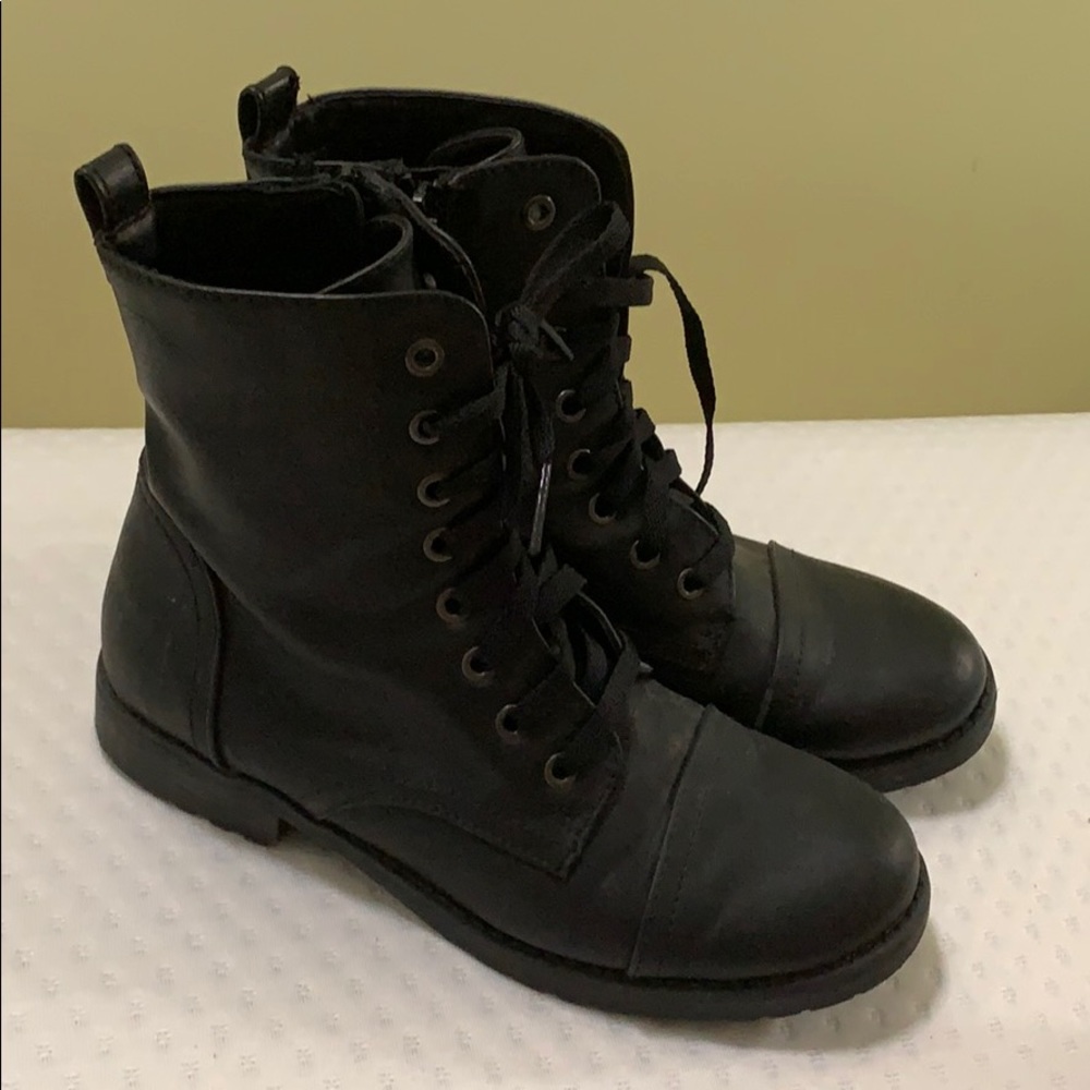 Black combat boots